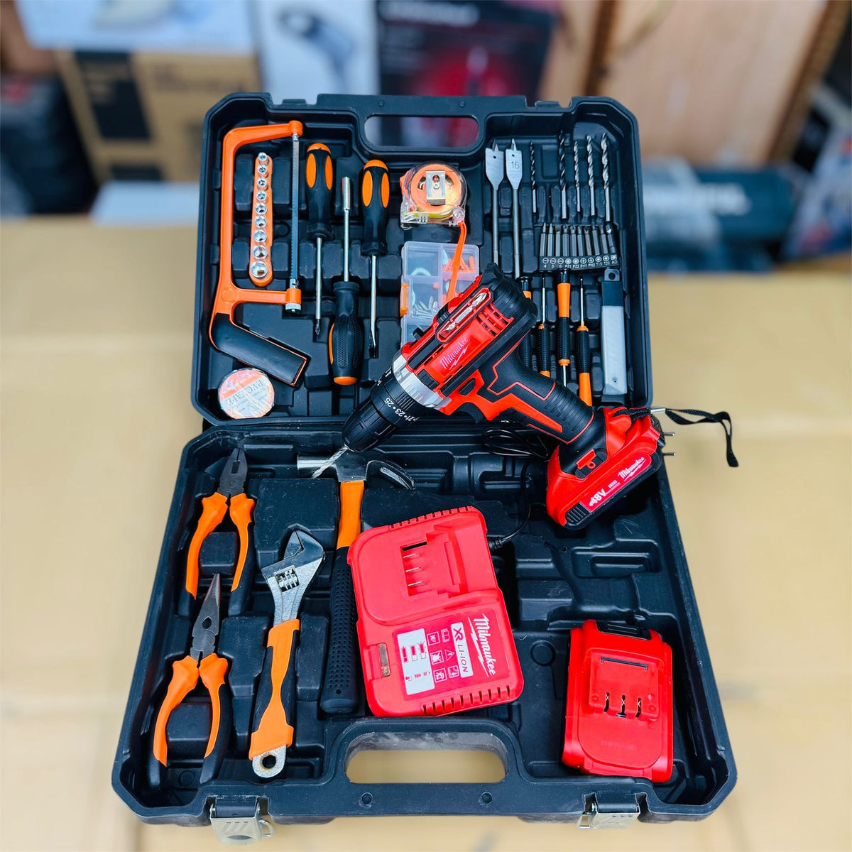117 Pieces Drill Machine with Complete Toolkit Set (Milwaukee-Style)
