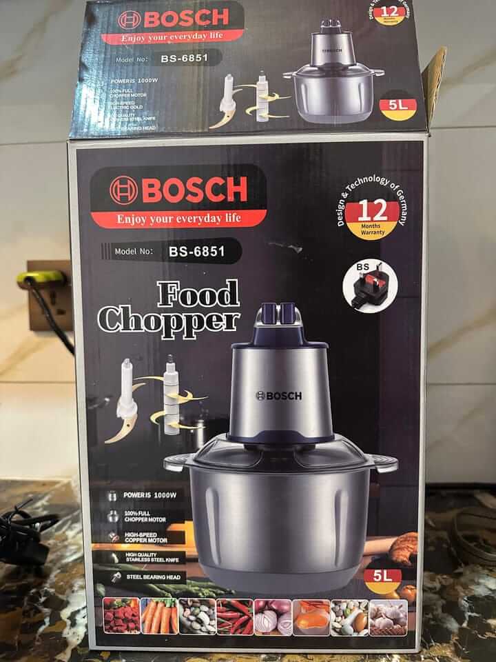 Electric Meat Chopper 6-Blade (Bosch-Style, Germany Lot, 2 Speed)