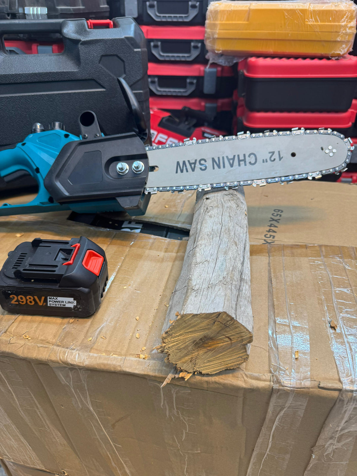 Amazon lot Rechargeable 298v 12inch chainsaw with double battery