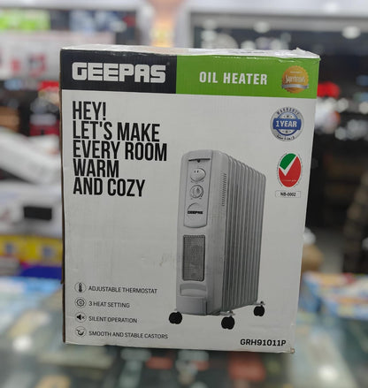 Geepas 11-Fin Portable Electric Oil-Filled Radiator Heater GRH910011p