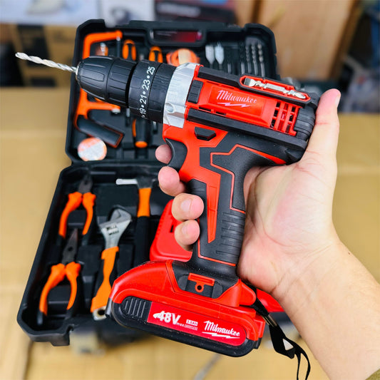 117 Pieces Drill Machine with Complete Toolkit Set (Milwaukee-Style)