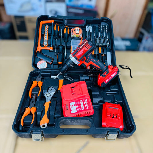 117 Pieces Drill Machine with Complete Toolkit Set (Milwaukee-Style)
