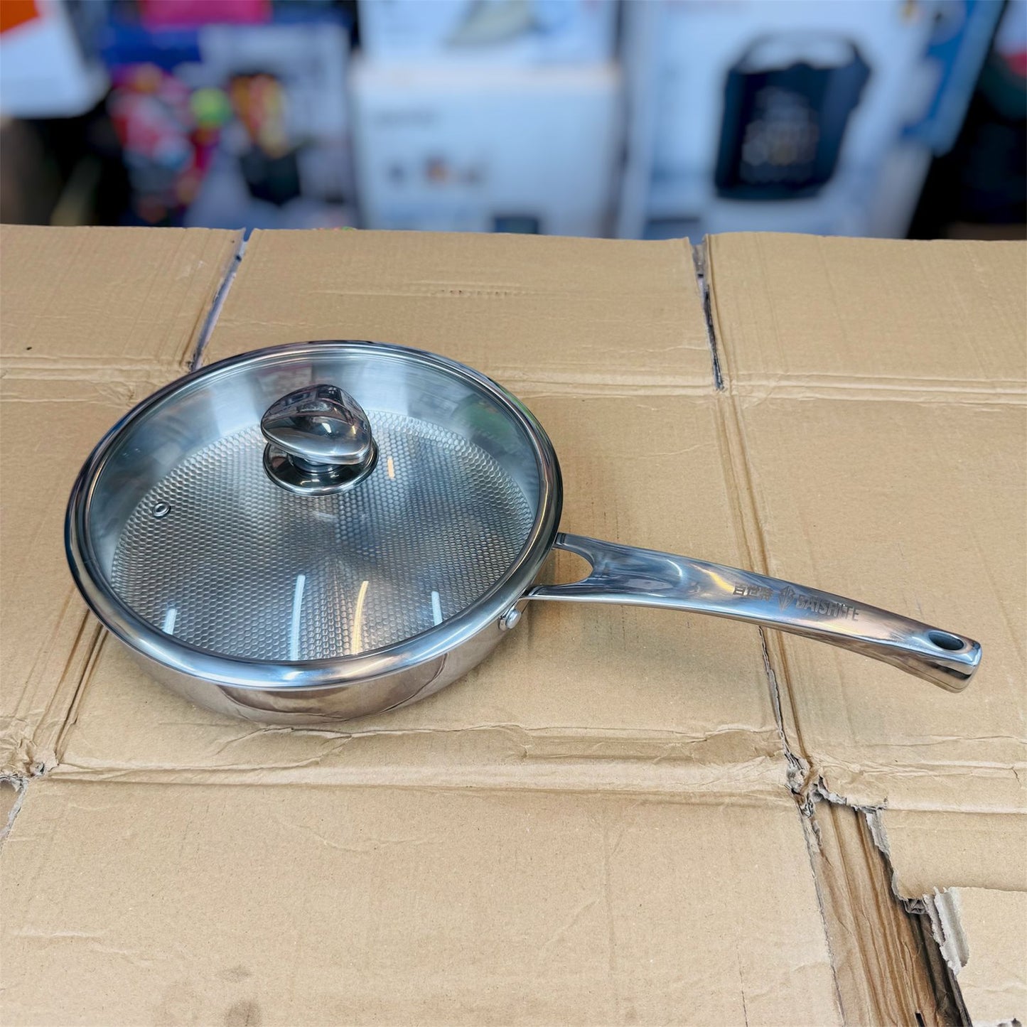 26cm Fish coating stainlees steel fry pan