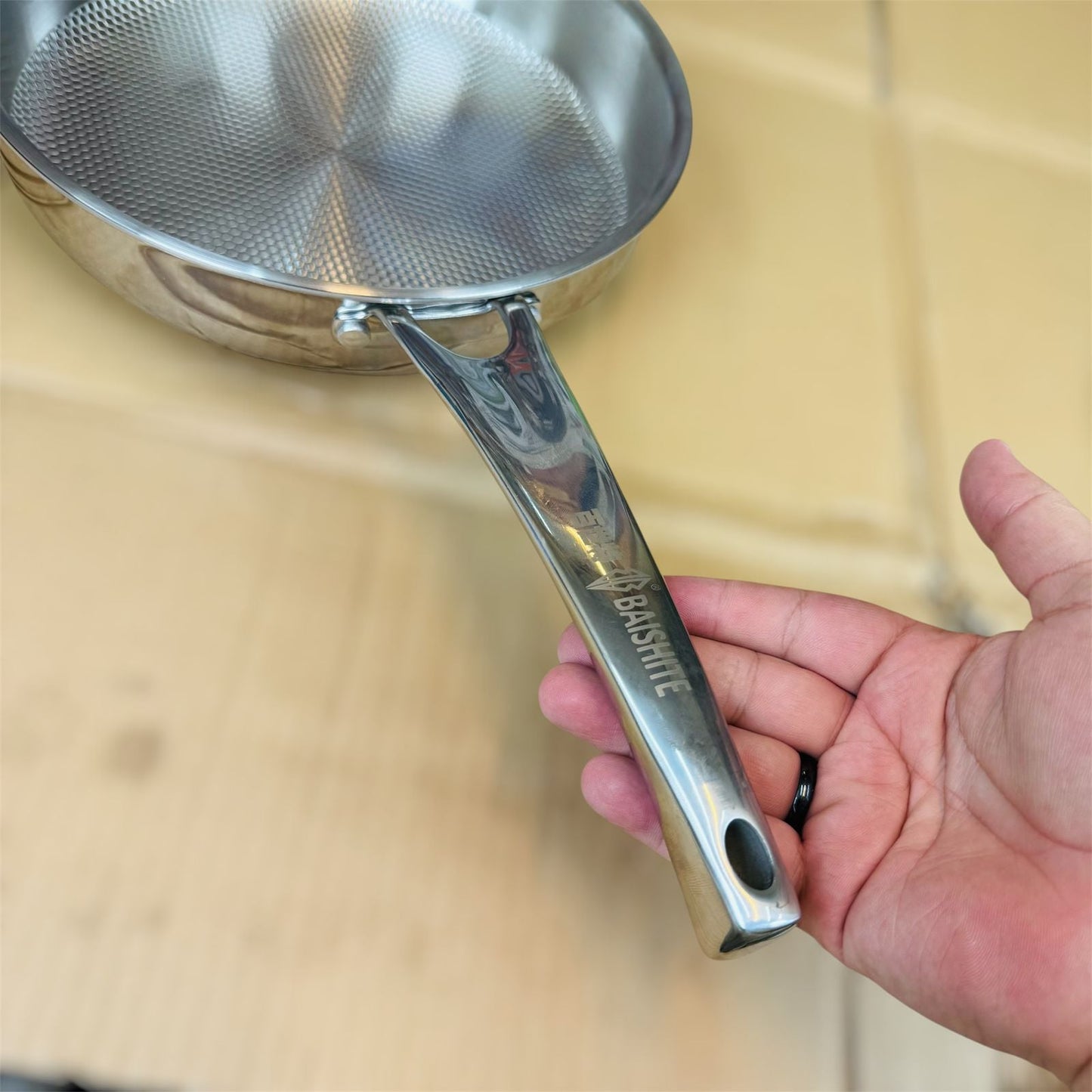26cm Fish coating stainlees steel fry pan