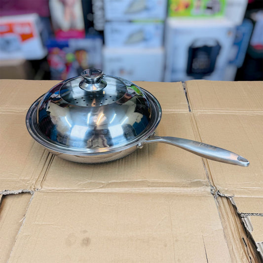 32 cm Honeycomb lesser coating deep fry pan with food stamer