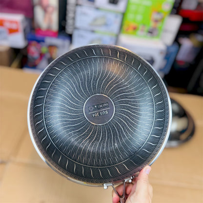 32 cm Honeycomb lesser coating deep fry pan with food stamer