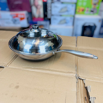 32 cm Honeycomb lesser coating deep fry pan with food stamer