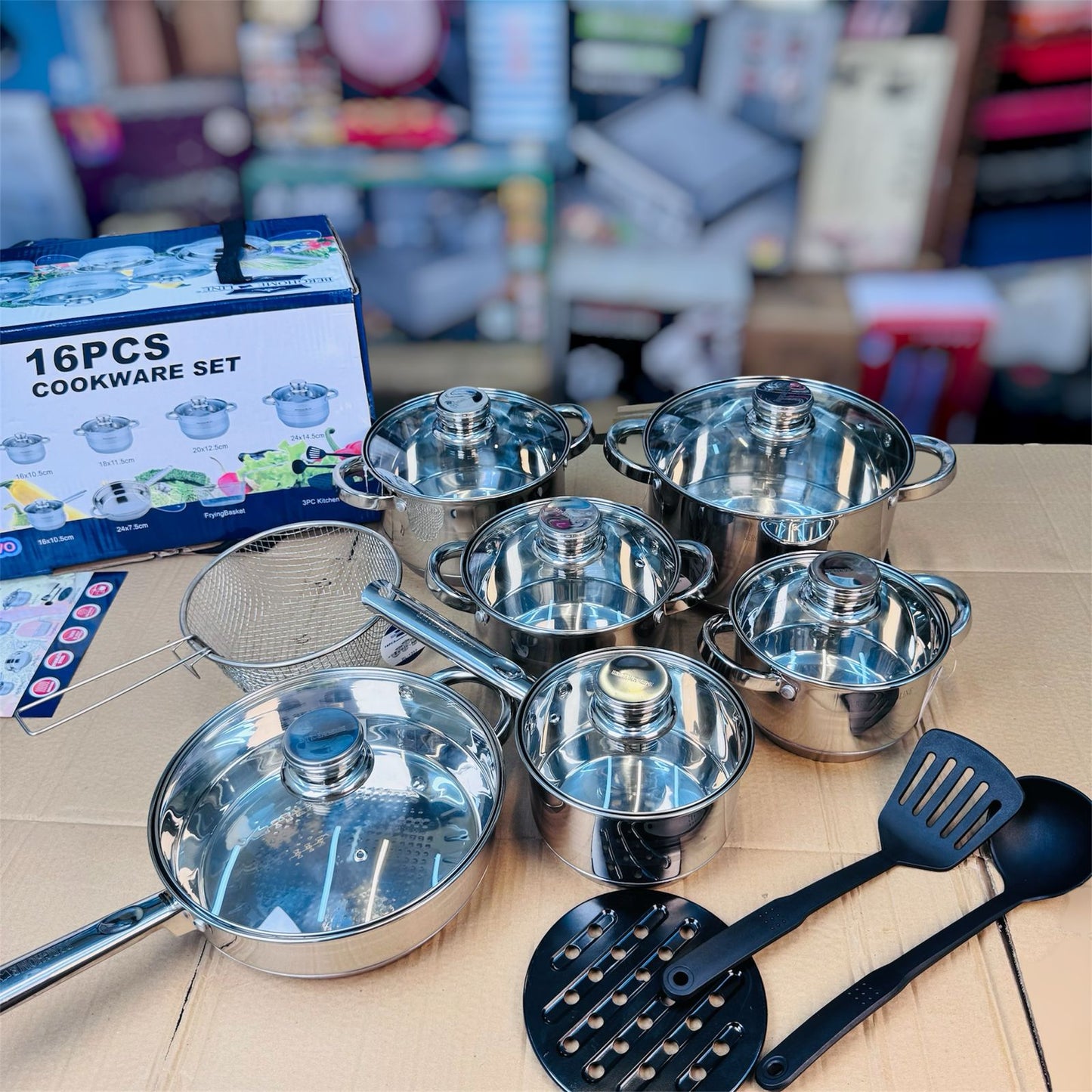 BERGHOME LINE 16 pieces stainless steel cookware set