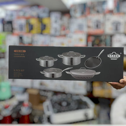 UAKEEN 9pcs triply stainless steel cookware set VK_56