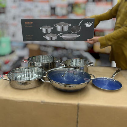 UAKEEN 9pcs triply stainless steel cookware set VK_56