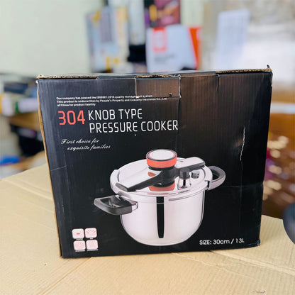 13L Stainless Steel Pressure Cooker (304 SS, Multi-Stove Compatible)