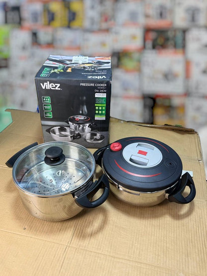 Vilez automatic pressure cooker with steamer 6L &4L