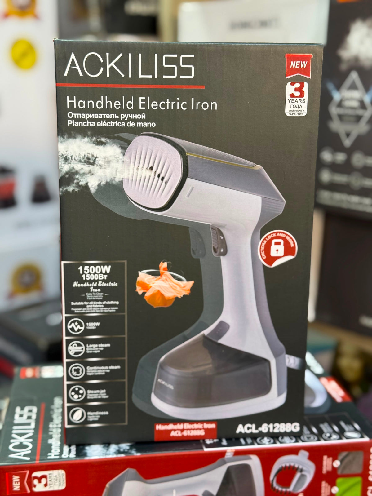 Ackiliss 1500W Handheld Garment Steamer (Continuous Steam)