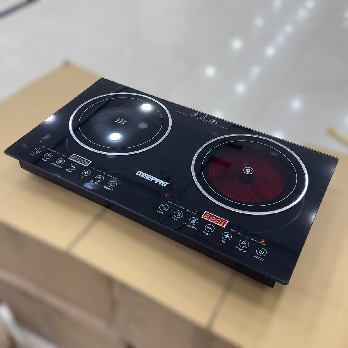 Geepas 2-in-1 Induction & Infrared Double Burner Hot Plate 6130 (4400W)
