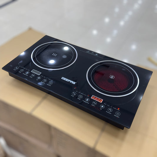 Geepas 2-in-1 Induction & Infrared Double Burner Hot Plate 6130 (4400W)